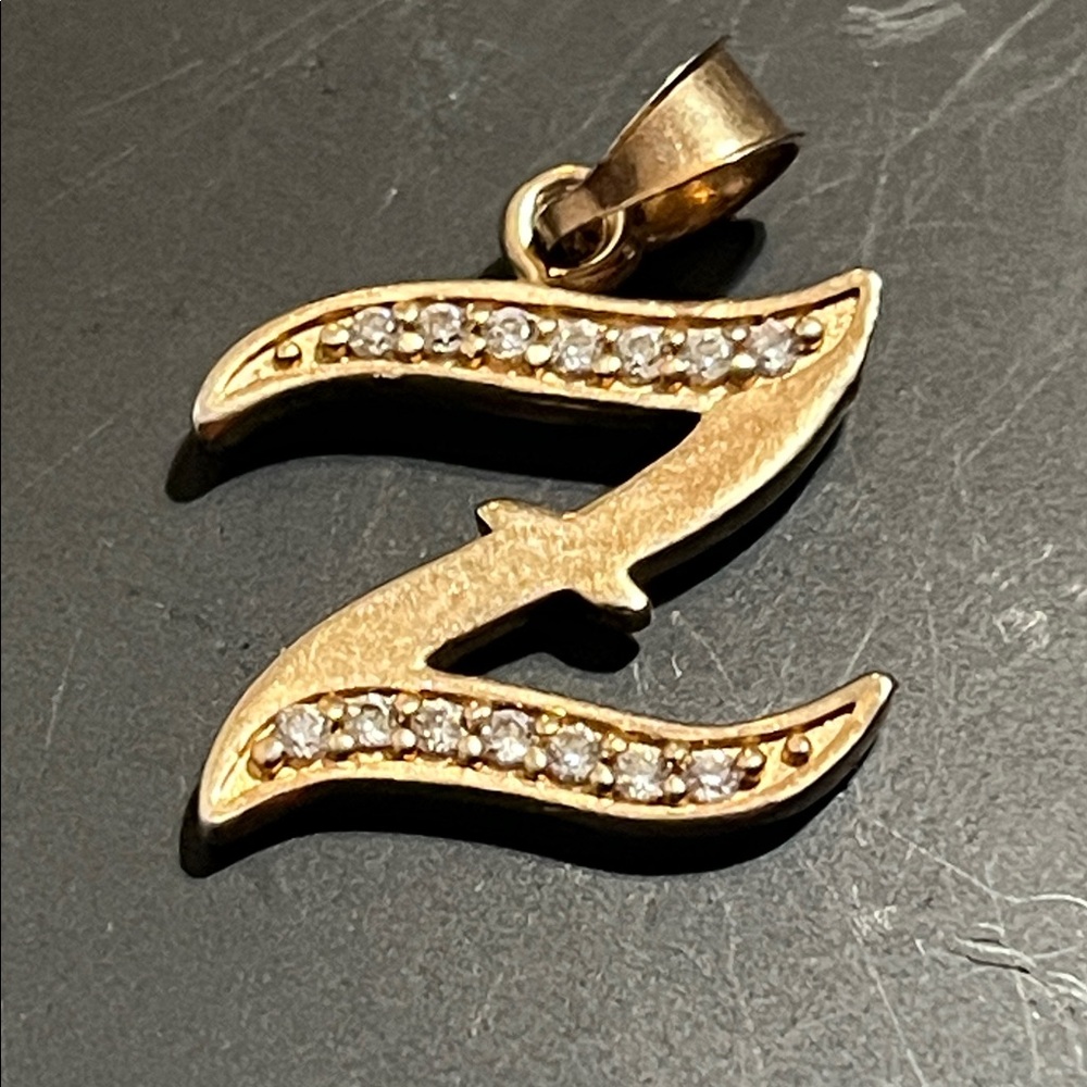 Gold and Silver Pendant with Crystals